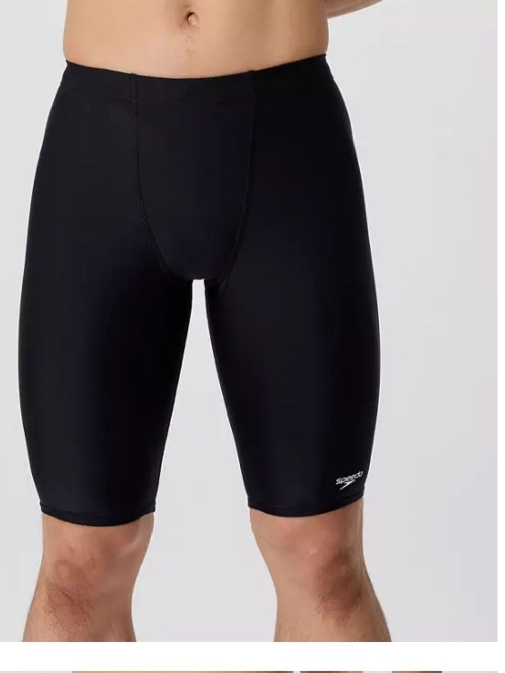 Speedo Men's Solid Jammer Swimsuit, Black, size 28, NWT